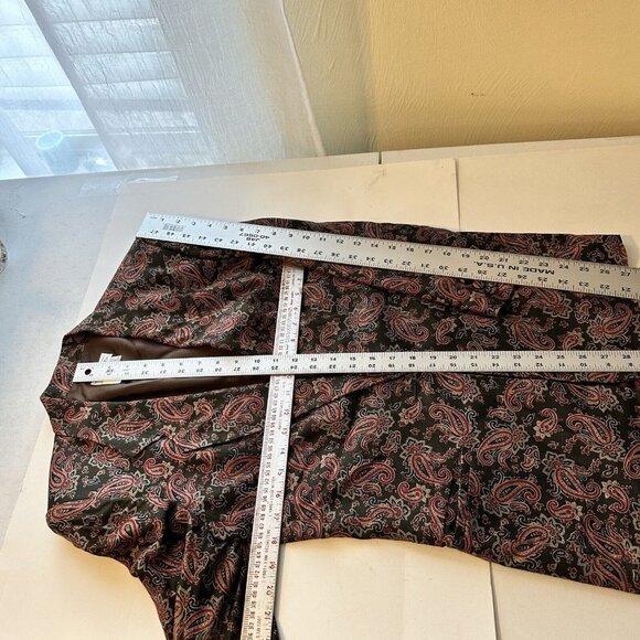 Talbots Petites Women's Blazer Size 4 Large Multicolor Paisley Rayon Vintage 90s - Picture 4 of 12